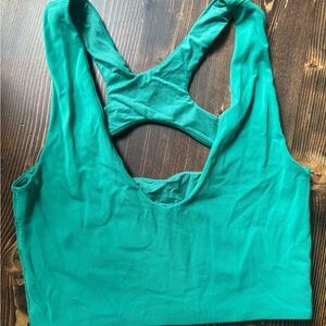 Lululemon Bend This Scoop Green Racerback Sports Bra with Wide Band